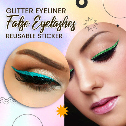 Glitter Eyeliner False Eyelashes Reusable Sticker