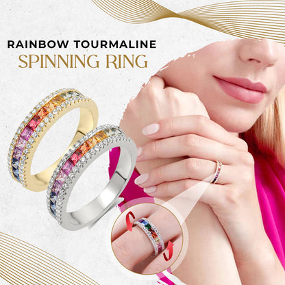 Rainbow Tourmaline Spinning Ring