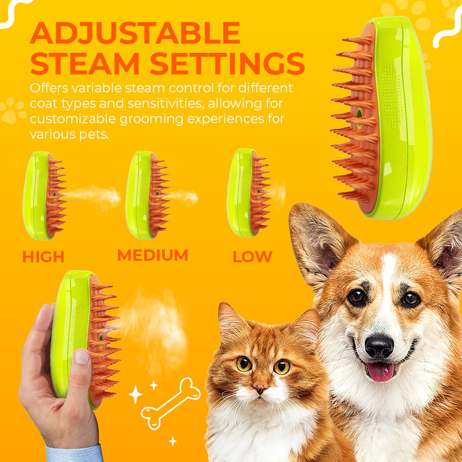 Pet Grooming Steam Brush